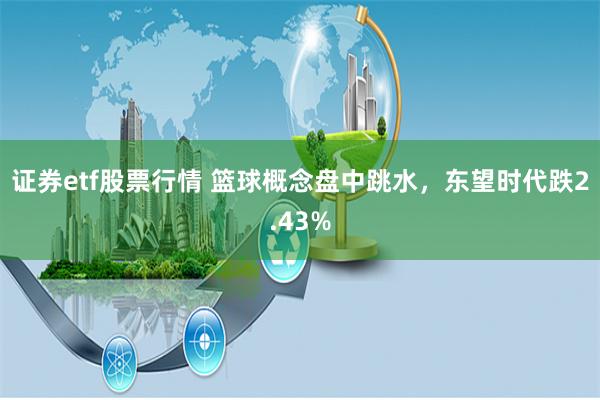 证券etf股票行情 篮球概念盘中跳水，东望时代跌2.43%